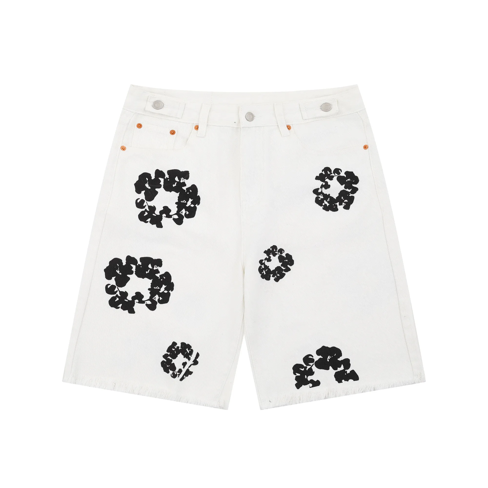 D115# P160 Denim Tears Kapok printed high-quality denim shorts. The official website has the most complete version and color matching, 6 colors! ! !  color: dark blue, light blue, retro blue, denim blue, black, white size: 30 32 34 36